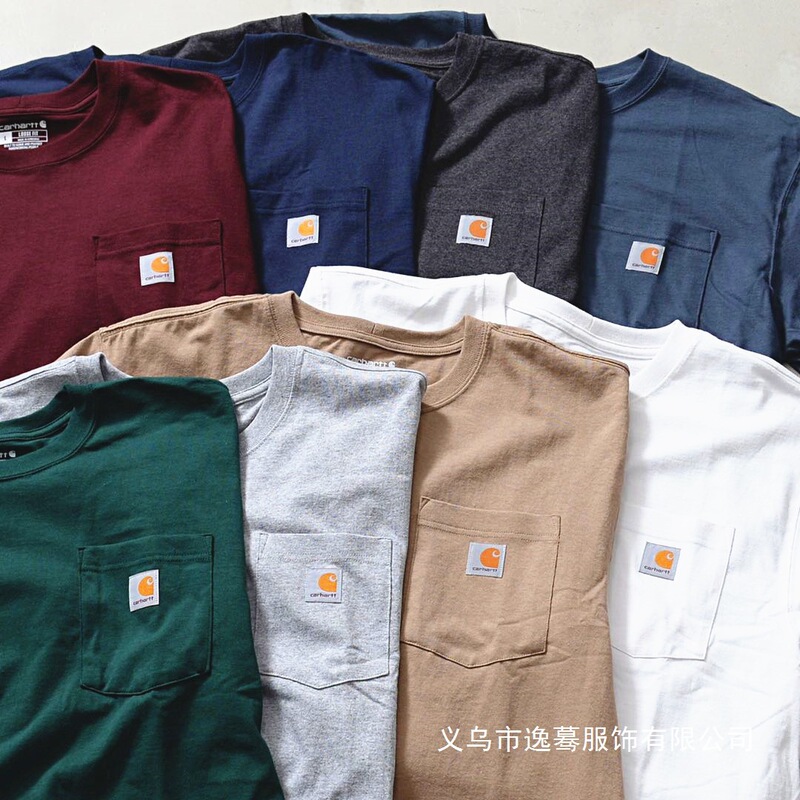 In-Stock Carhartt K87 Classic Basic T-Shirt with Pockets, Workwear Style, Unisex Wholesale