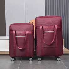 拉杆包新品女大容量行李包手提行李袋折叠旅行收纳袋万向轮印LOGO