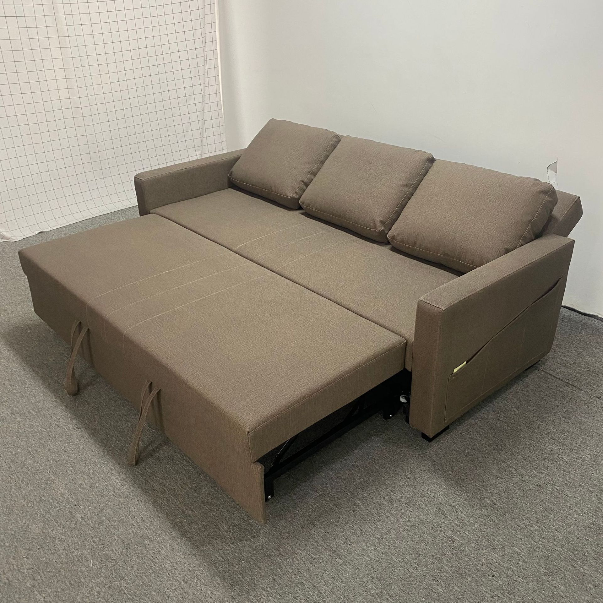 Sofá plegable multifuncional push-and - pull doble uso 1.5m doble triple casa pequeña tela de látex sofá cama de almuerzo