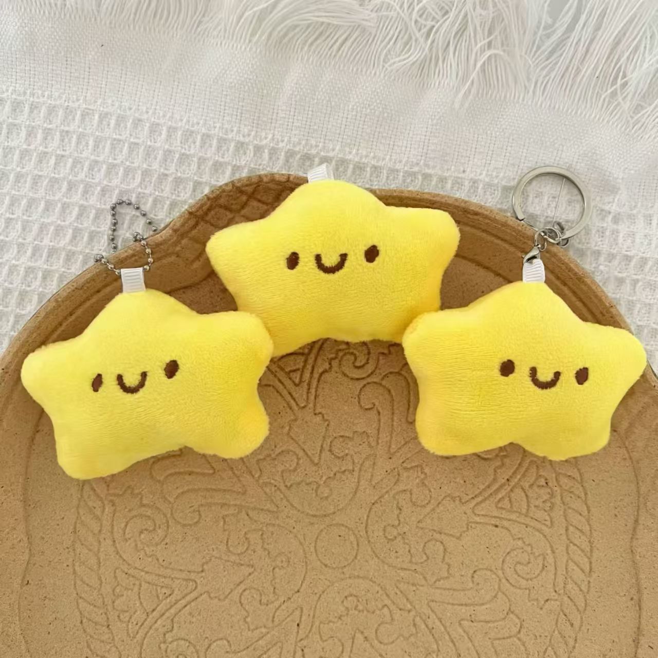 Muñeca chirriante pequeña estrella colgante de peluche Wish Star bolsas colgantes adornos de regalo de niña encantadora llaver