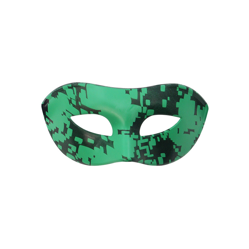 Halloween de alto grado adultos camuflaje máscara de mitad de cara decoración de disfraces de hombre fiesta máscara de cabeza plana de plástico