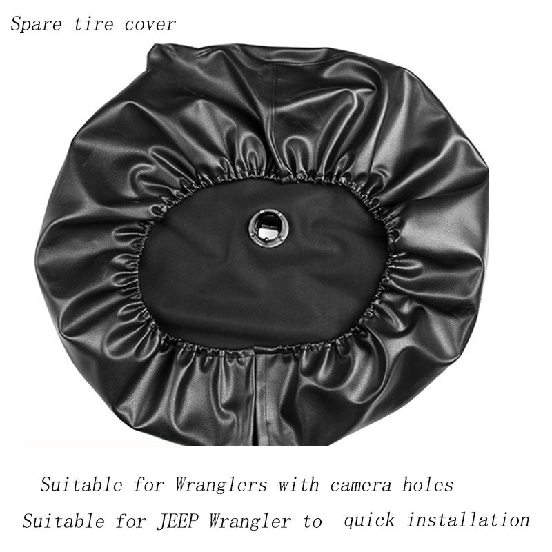 Cross-border special JEEP Jeep Wrangler with camera hole black spare tire cover waterproof PU leather special modification boutique