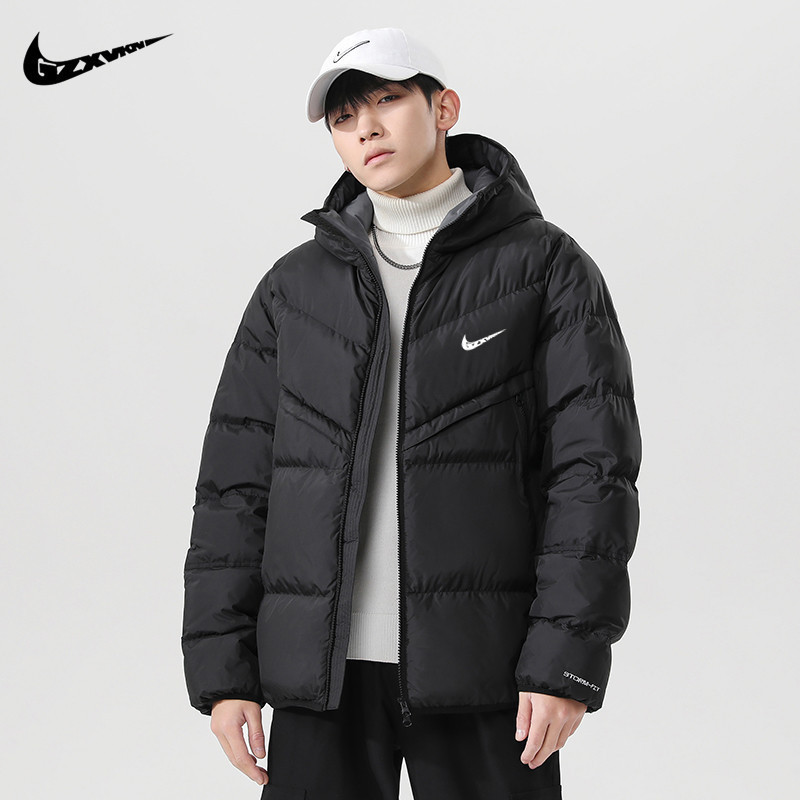 Cross-Border Hooded Cotton Jacket for Men 2025 Winter New Trendy Patchwork Cotton Coat Loose Casual Thickened Puffer Jacket