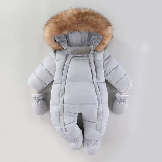 Baby clothes winter clothes newborn baby girl jumpsuit fleece-lined cotton-padded jacket for going out to hold clothes winter cotton-padded jacket