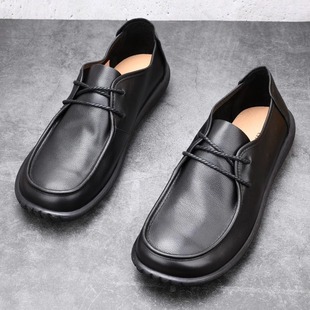 Foreign Trade Genuine Leather Business Casual Men's Shoes, Autumn Vintage Handmade Leather Shoes, Soft Leather, Soft Sole, Top Layer Cowhide Men's Office Shoes