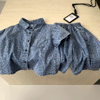 男童豹纹短袖夏装套装2026新款宝宝洋气薄款衣服儿童时髦两件套潮