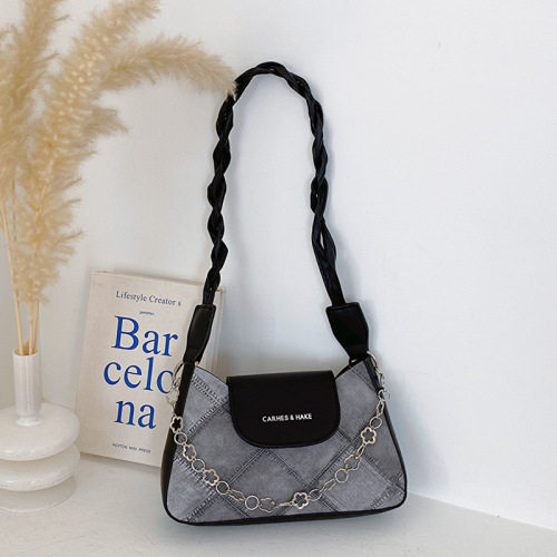 Summer  New Fashion Gingham Chain Top Handle Crossbody Shoulder Bag Small Women's Bag Supports Large Wholesale Mixed Batch