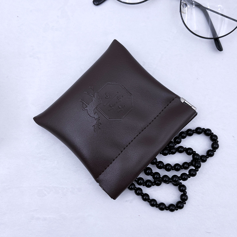 定制优质油皮弹片袋子戒指耳环玉佩手镯珠宝文玩项链防尘收纳袋