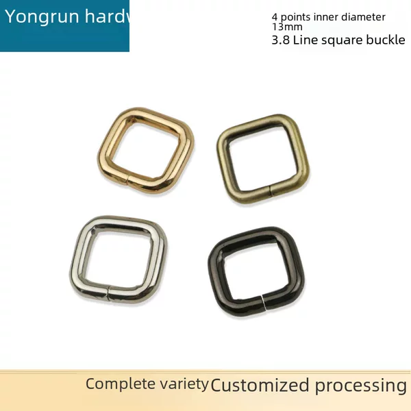 3.8 thick wire square buckle mouth-shaped bag with connecting buckle bag with hanging buckle square iron wire buckle inner diameter 1.3