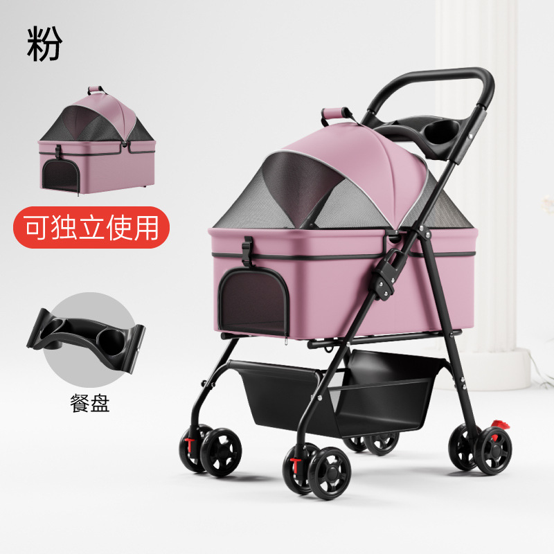 Carrito Separable para Mascotas Metal Plegable para Perros y Gatos Viajes
