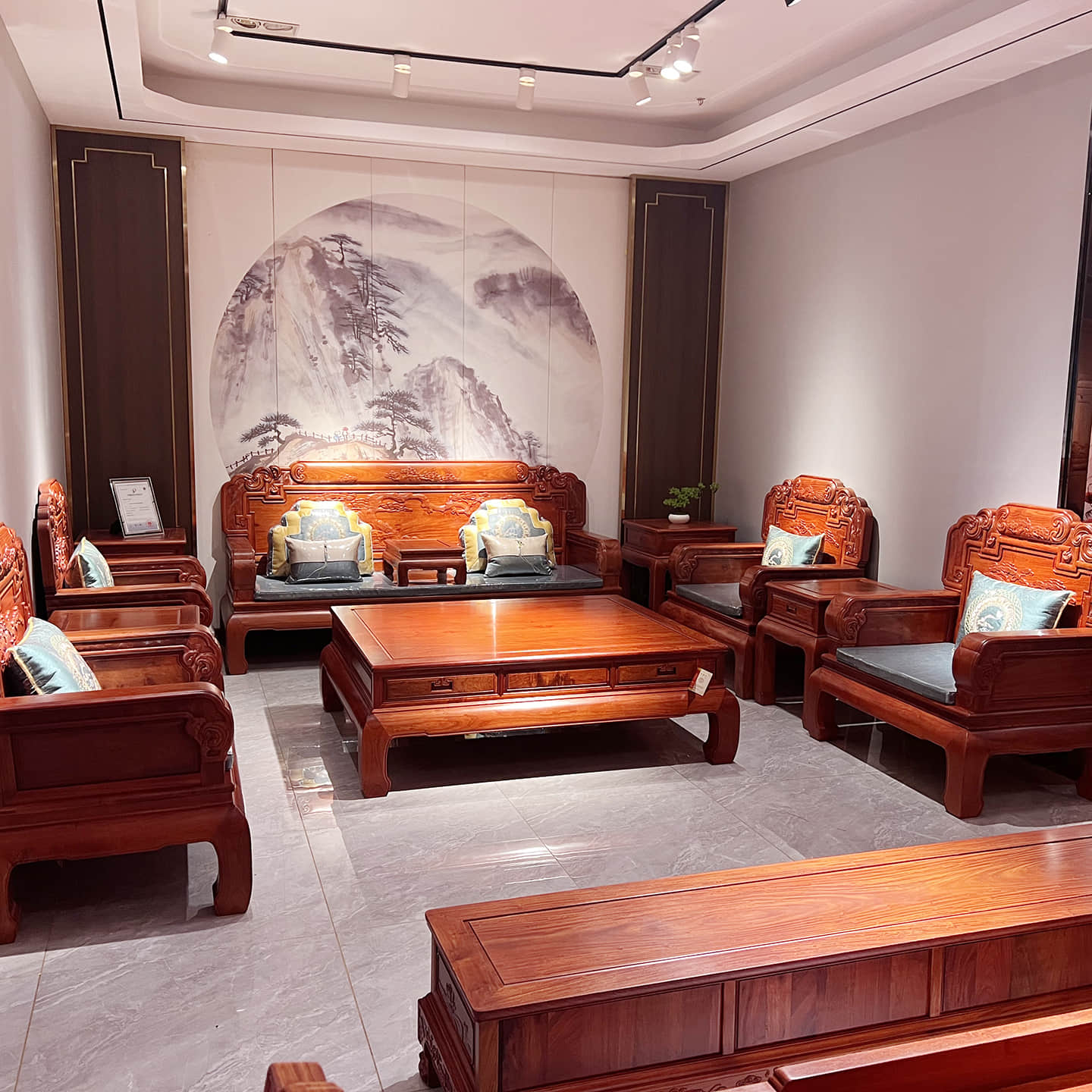 ✅ New Model of National Standard Burmese Rosewood Sofa, Dongyang Classical Living Room Furniture, Large Fruit Rosewood, Guoxi