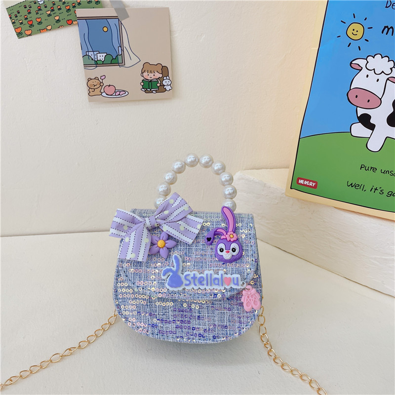 2023 primavera nueva lentejuelas Lindo bolso de los niños ropa de los niños a juego Niña princesa bolsa 3-7 años de edad bolsa de mensajero