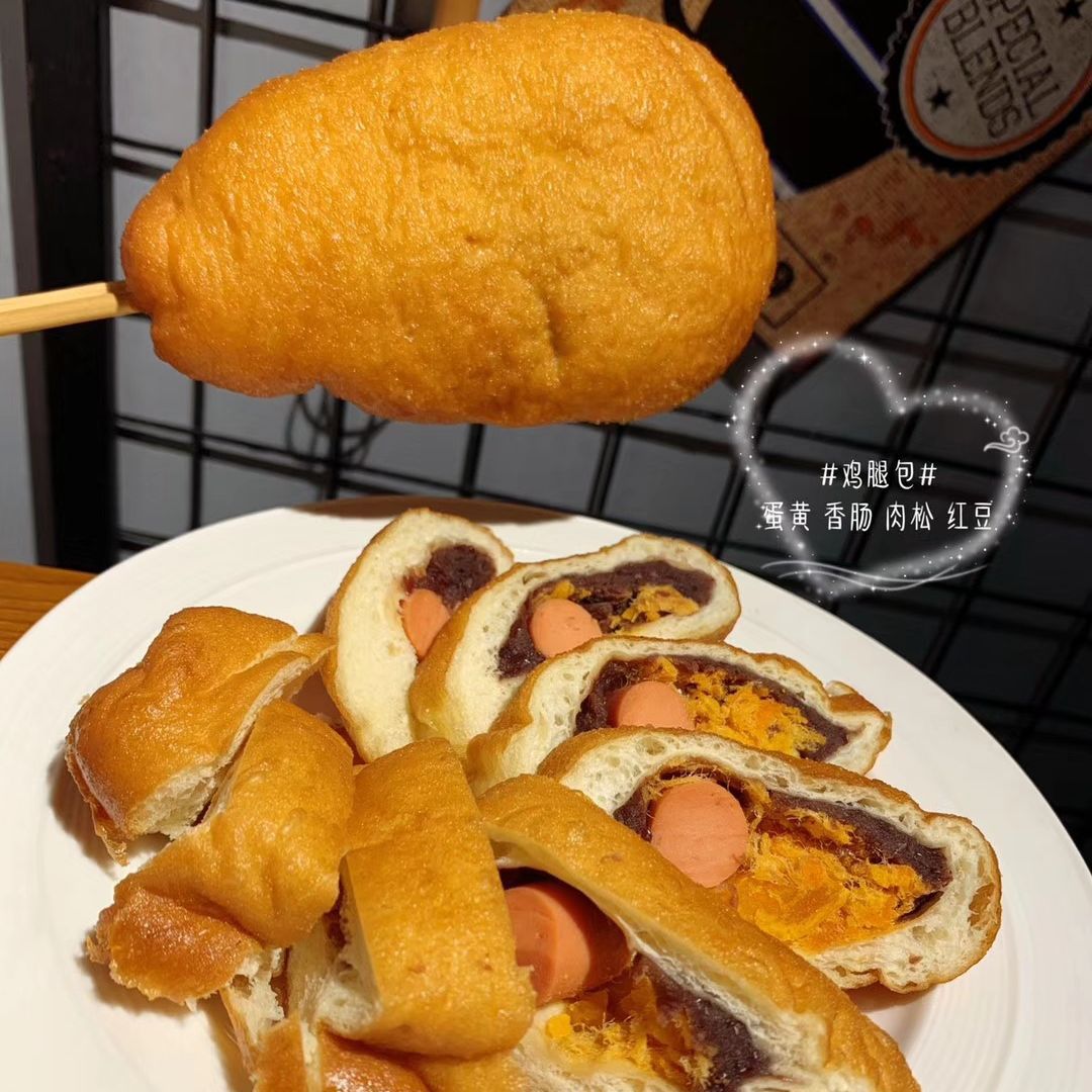鸡腿面包80后童年怀旧老式油炸热狗儿时整箱豆沙火腿老北京大面包