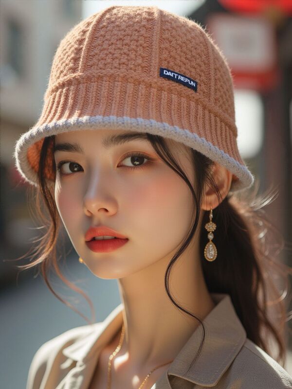秋冬季新款韩版显脸小保暖水桶渔夫帽遮脸复古百搭盆帽子女潮8292|undefined