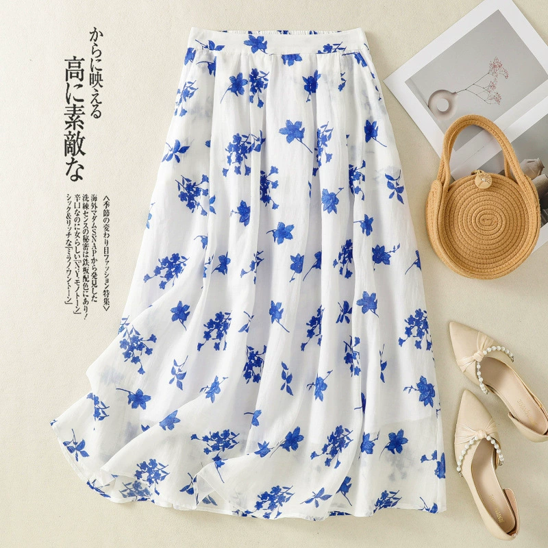 Летняя новая стильная универсальная юбка с принтом рами, 2025 г.