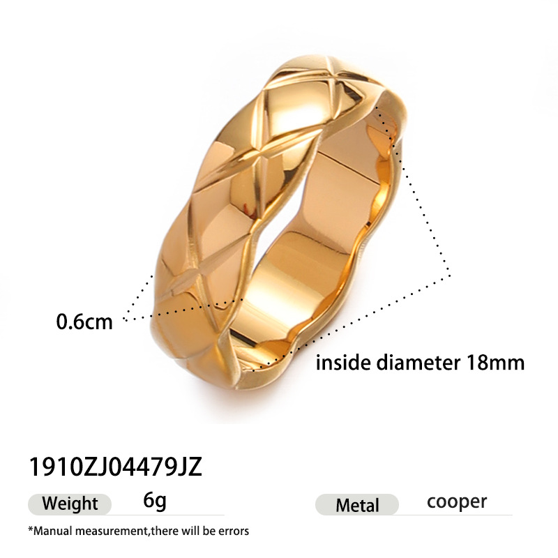 Anillo de oro de acero inoxidable de alta calidad, anillo de acero de titanio no se desvanece, joyas de mujer