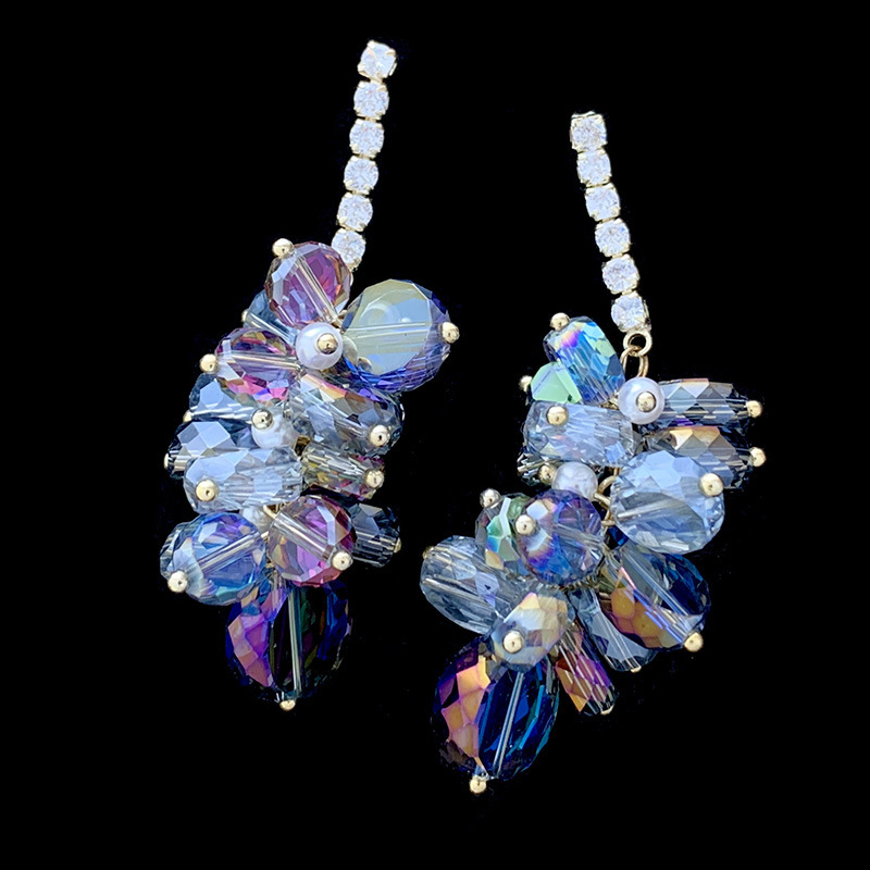 22g Weight Artificial Crystal Inlay Material Drop Earrings Classification 1 Pair Quantity Birthday, Street Occasion Copper Material Fruit Pattern Women's Gender Inlay Design Lady Style 1 Pair Lady Fruit Inlay Copper Artificial Crystal Drop Earrings 4