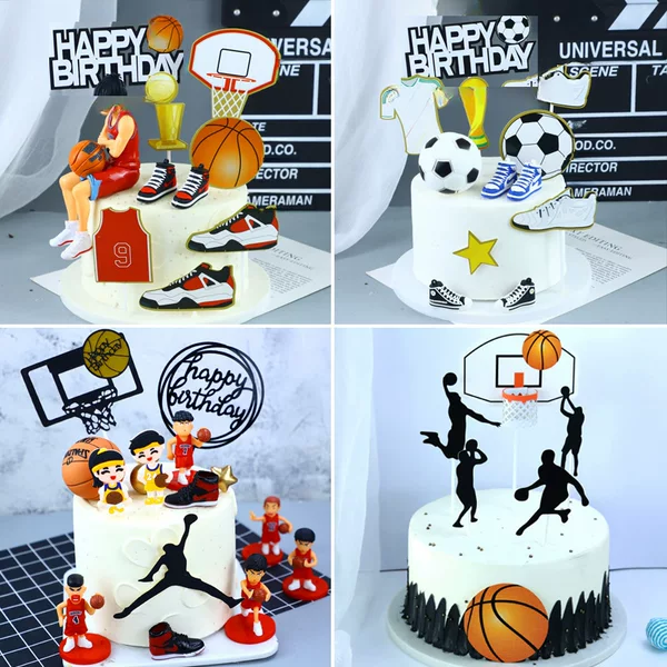 World Cup Cake Card Soccer Cake Plug-in Basketball Flag Ornaments Sneakers Shoe Box Baking Pack
