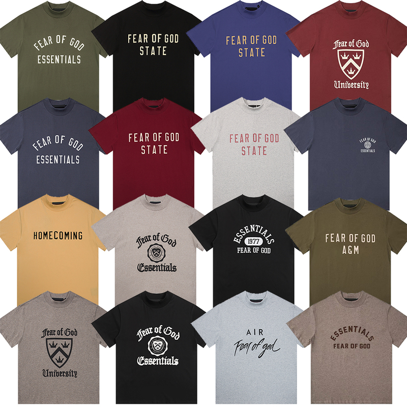 Essentials Hhh American-Style Trendy Brand Summer Letter Print Loose Casual Short-Sleeve T-Shirt for Men and Women Ins