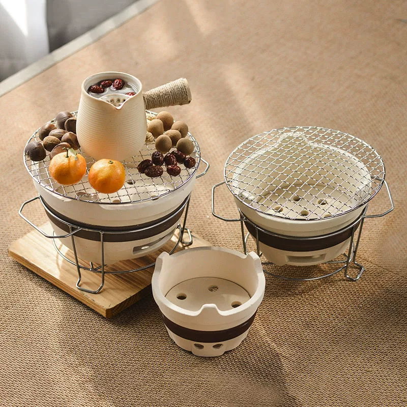 Чайная плита вокруг печи Чайная глиняная плита на открытом воздухе Японская печь для барбекю Домашний гриль угольная печь новый угольный гриль