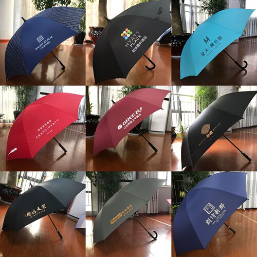 8K straight advertising umbrella with LOGO printed full fiber long handle umbrella customized with car logo business golf gift umbrella