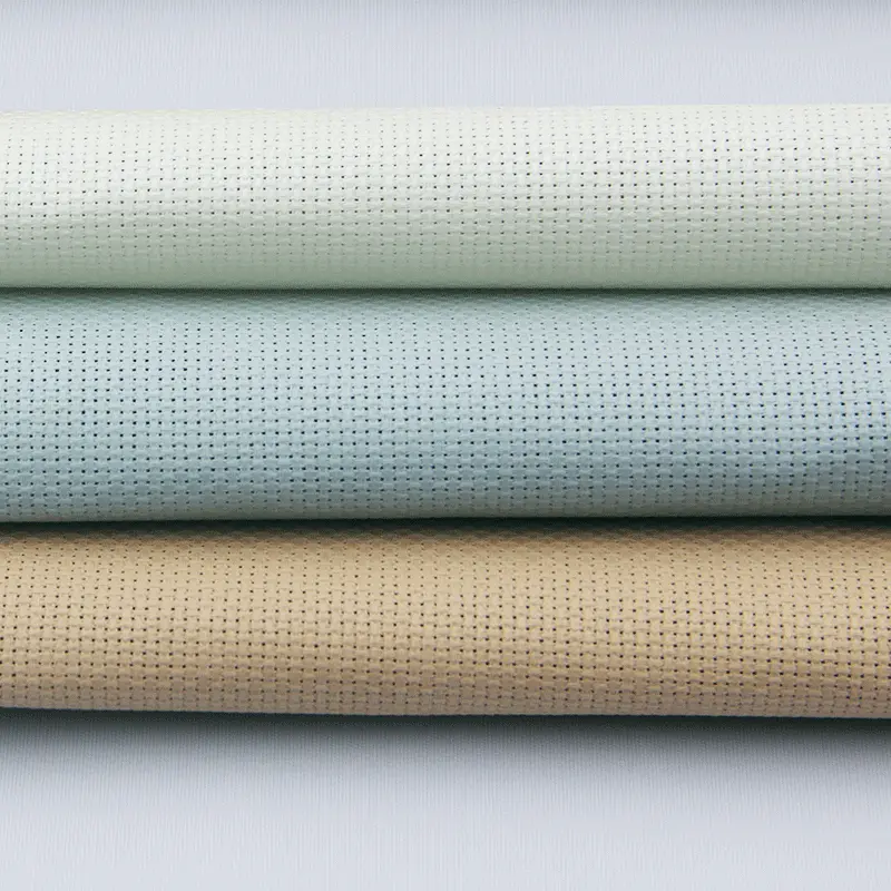 十字绣布小格 浅蓝色 14CT纯棉刺绣布 米色黄色棉布 DIY绣花面料