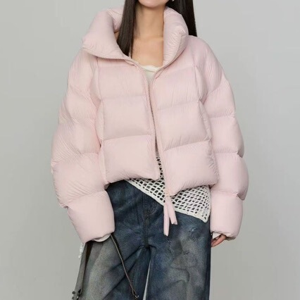 2026 Winter Firecracker Puff down Jacket for Women, Thickened with 90% White Duck Down, Short Style for Petite Figures, Trendy Coat