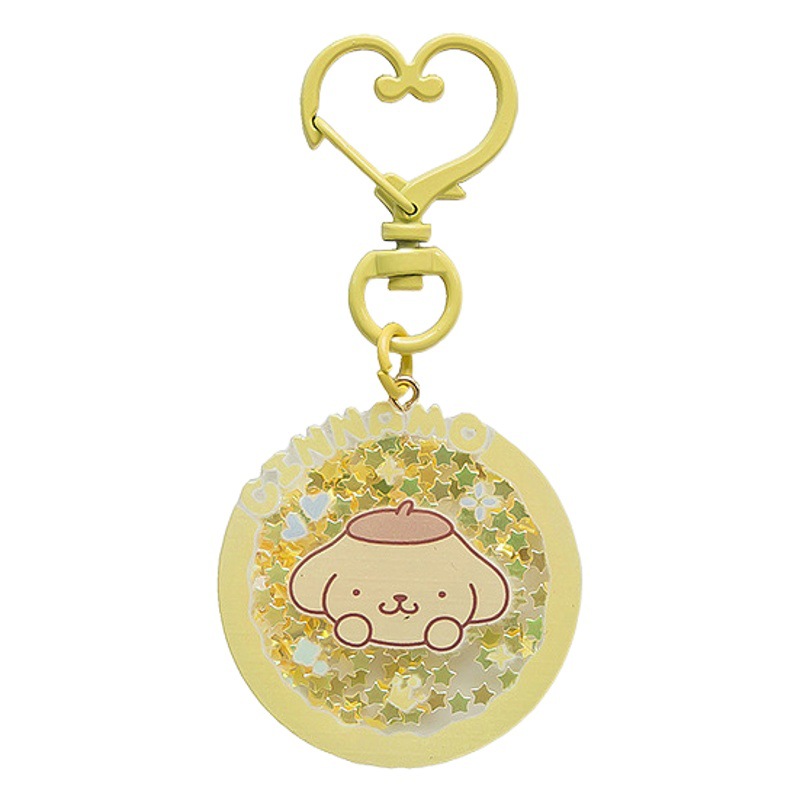 Creativa Sanrio Quicksand lentejuelas llavero ins estilo colgante chica corazón hecho a mano lindo acrílico agitar pieza