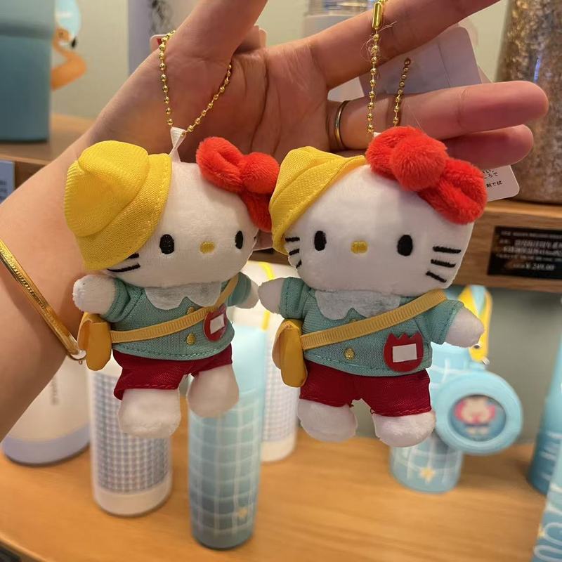 卡通热卖新款联名幼儿园KT钥匙扣挂件毛绒公仔女生背包挂饰批发|undefined