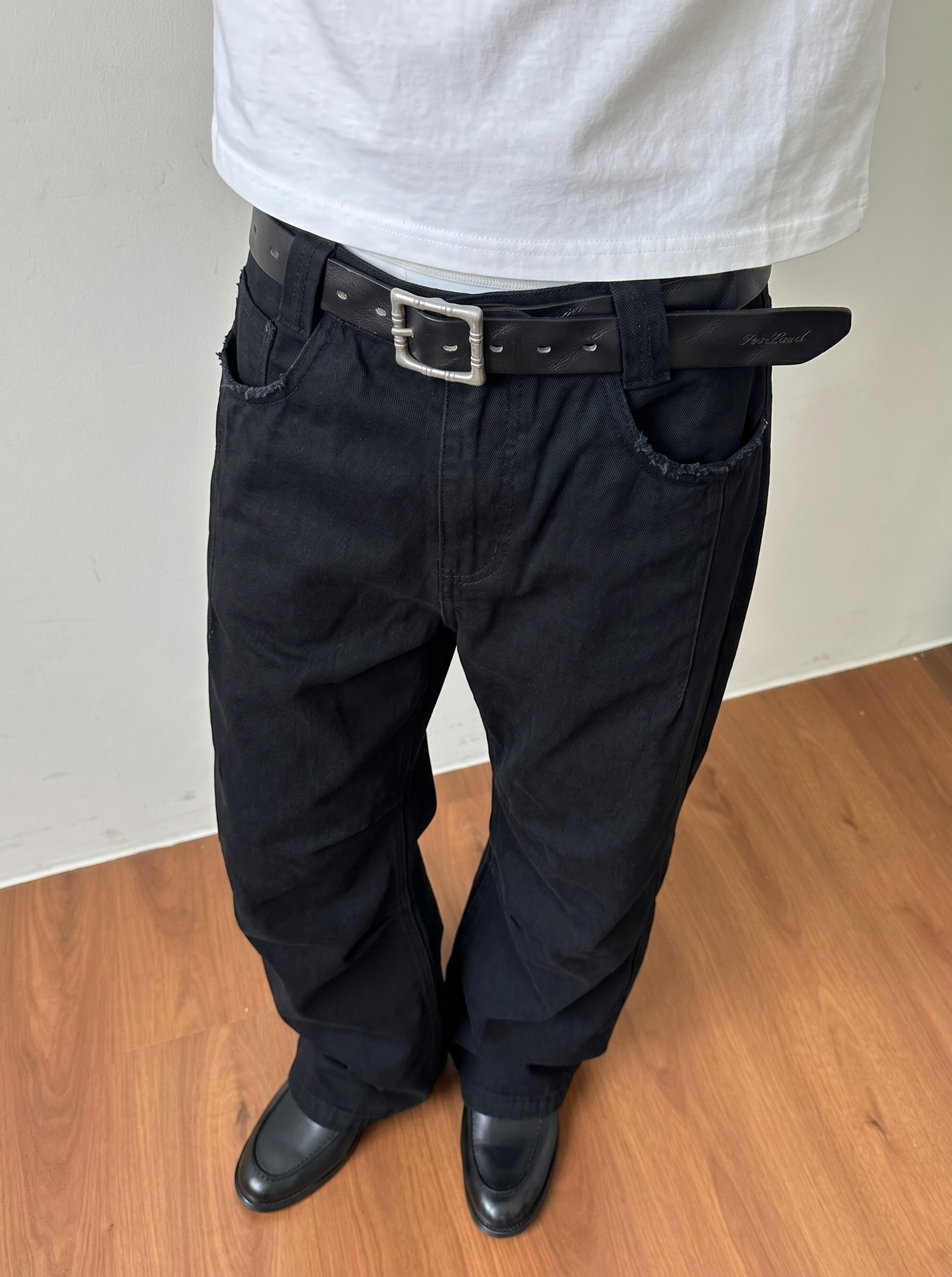 MADEEXTREME Washed Blue Straight-Leg Trousers
