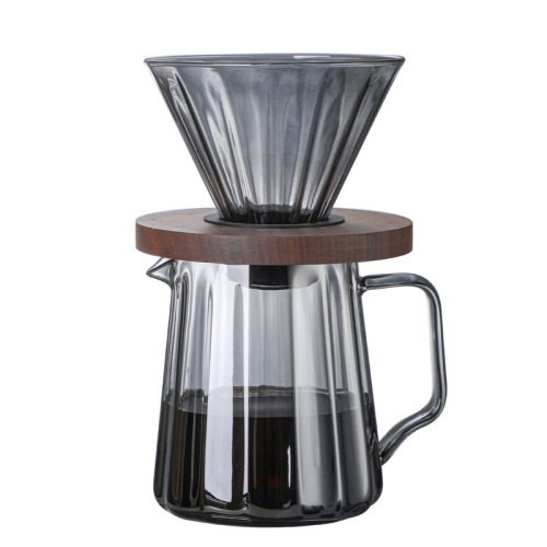 New thickened glass coffee pot American sharing pot set V60 coffee filter large quantity can be logo