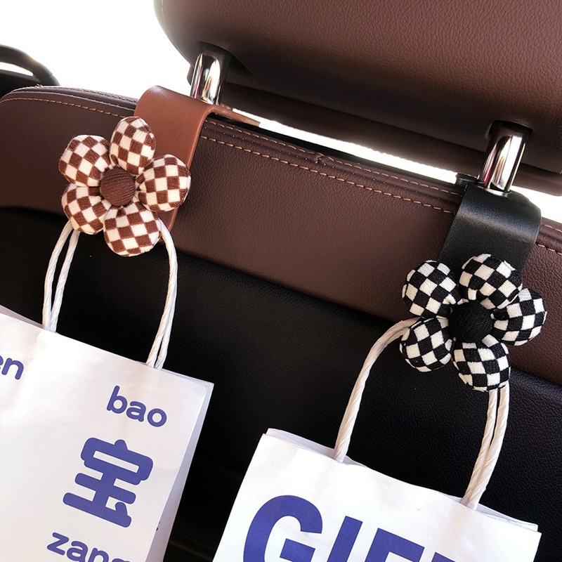 Gancho de coche, respaldo del asiento del coche, almacenamiento invisible trasero multifuncional, gancho pequeño, accesorios de decoración de coche lindos para mujer