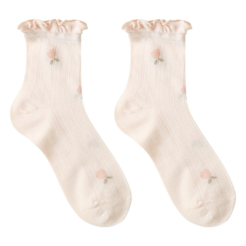 21 nuevos calcetines de confinamiento de verano de algodón peinado boca ancha boca suelta maternidad postparto transpirable absorbente de sudor especial boca suelta calcetines de maternidad