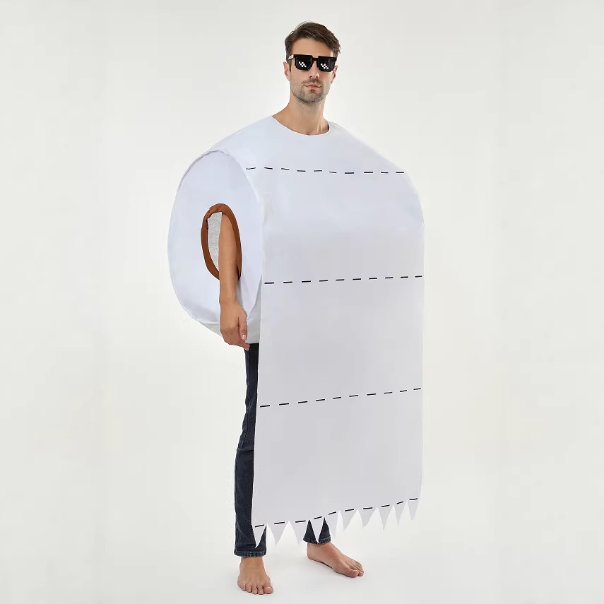 Halloween New Couple's Prank Toilet Paper Costumes Toilet Paper Cosplay Masquerade Stage Performance Costumes