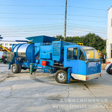 车载式双滚筒沥青拌合机 新旧路面沥青料加热利用搅拌设备出料快