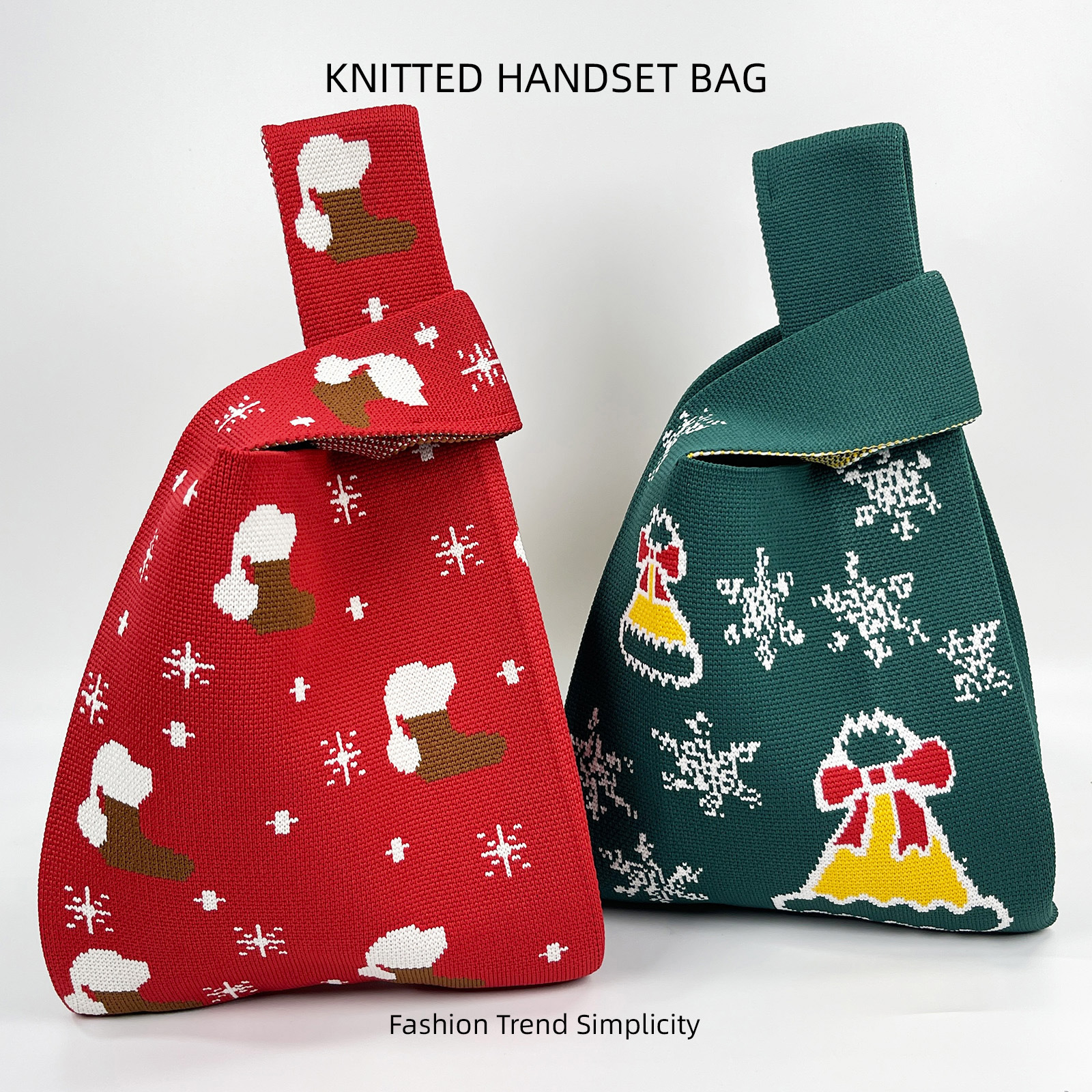 Navidad, regalo de Año Nuevo, bolsos de punto, bolsos de mujer, bolsos rojos, bolsos de brazo, bolsos de mujer.