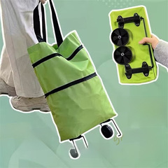 手提購物拖輪包摺疊拖輪包家用手拉車買菜藍輪子包商場便攜購物車