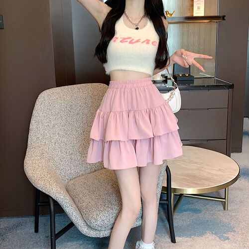 Cake dress for women 2026 spring and summer new high-waist sweet fluffy short skirt, high-waist slimming baby-style double lace dress