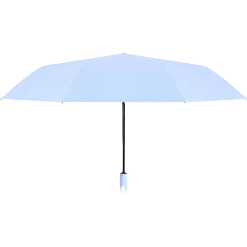 Llavero creativo paraguas pegamento negro paraguas plegable tríptico automático color sólido protección UV paraguas de sol paraguas de bloqueo