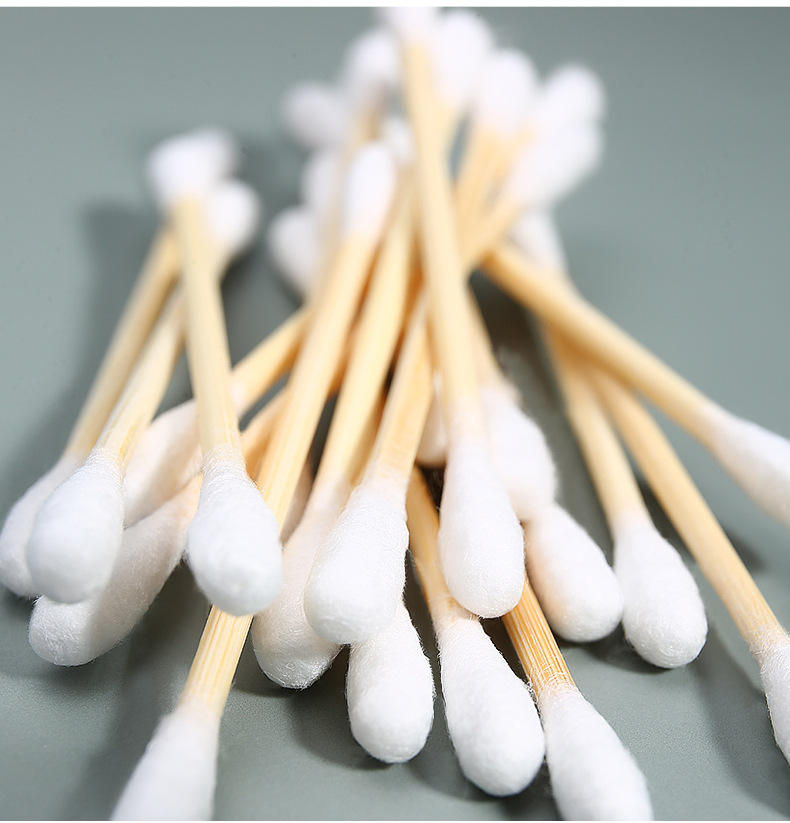 Wholesale of 100-piece cotton swabs, neutral packaging, double-ended wooden sticks, disposable makeup and cleaning cotton swabs as gifts undefined
