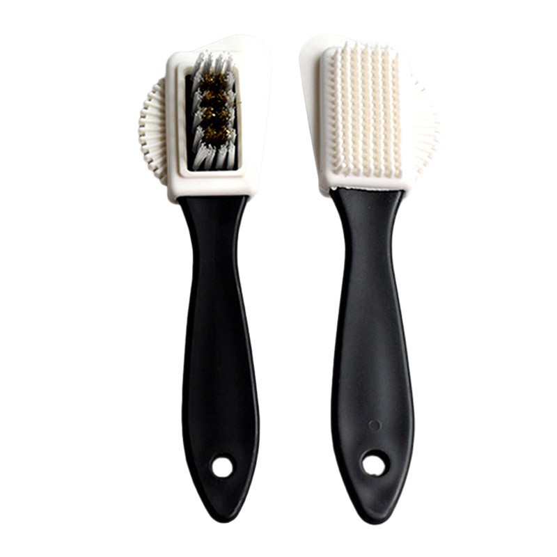 Precio de fábrica kangbida S-tipo de gamuza cepillo de limpieza de doble cara cepillo de zapatos limpieza descontaminación cepillo de gamuza cuidado profesional cepillo de zapatos