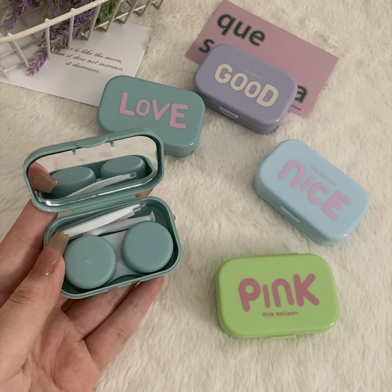 Ins Small Fresh Literary ~ Niche Simple Contact Lens Case Small and Portable Contact Lens Care Companion Box B91 Ins Small Fresh Literary ~ Niche Simple Contact Lens Case Small and Portable Contact Lens Care Companion Box B91