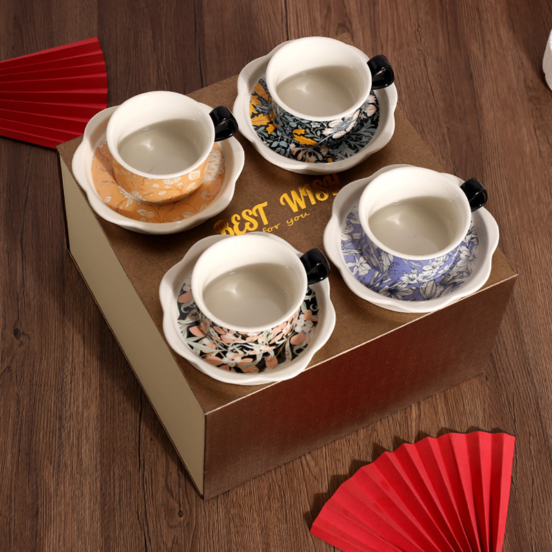 High-Looking Two-Cup and Saucer Gift Box Set, Color Boxed Original Gift Box, Good Choice for Gift Giving, Cup and Saucer Set Wholesale, Multiple Styles
