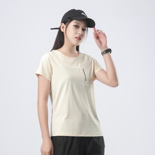 Ice-Feel Ice-Silk Quick-Dry Women's Short Sleeve T-Shirt Summer Sports Casual Breathable Thin Men's Round Neck Running Fitness Top
