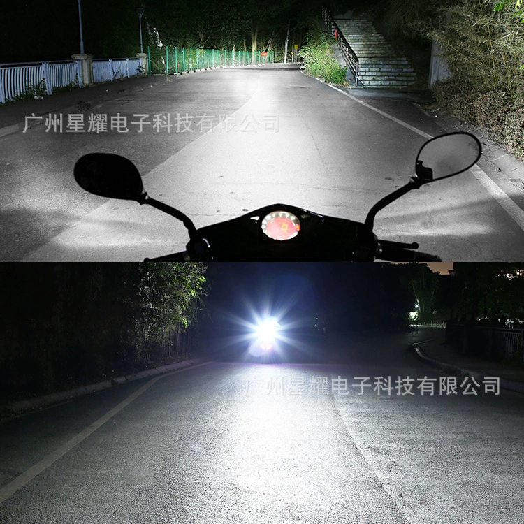 Cross-border for LED motorcycle headlights H4 H6 BA20D P15D three-claw double-paw wide pressure front light 12-80V
