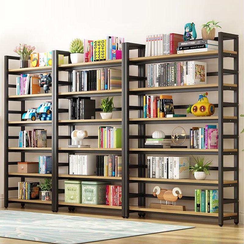 Bookshelf Storage Rack Floor-Standing Household Iron Multi-Layer Kidsren's Storage Living Room Bookcase Simple Steel Wood Shelf Storage Rack