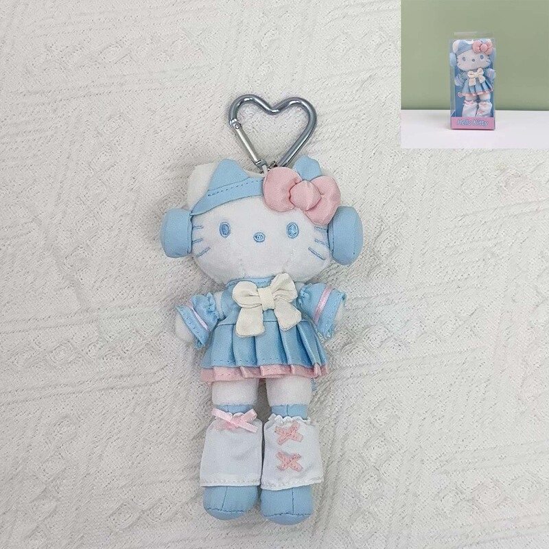 可爱长腿电玩复古小香风猫咪挂件毛绒玩具爱心扣挂饰玩偶少女礼物|undefined