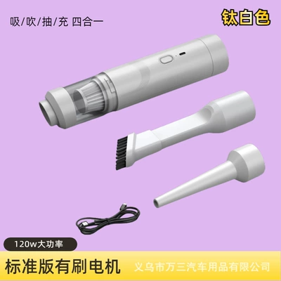Wireless Car Vacuum Cleaner with Brushless Motor, Handheld Small Portable Dust Collector, Vacuum Cleaner with Blowing and Suction Functions (Tozsoranlar) - titanium-white-standard-carbon-brush-motor