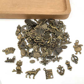 100个混款复古耳环项链饰品古青铜小吊坠挂件diy材料合金配件跨镜