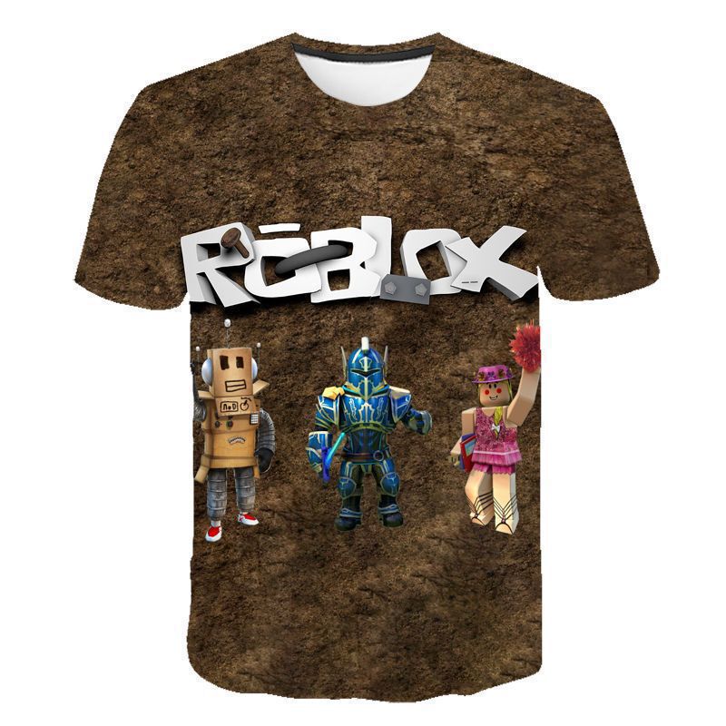 Digital Printed Roblox Game Cross-Border Overseas E-Commerce Men's and Women's Short-Sleeved T-Shirts Children's Clothing Adult Clothing Digital Printed Roblox Game Cross-Border Overseas E-Commerce Men's and Women's Short-Sleeved T-Shirts Children's Clothing Adult Clothing